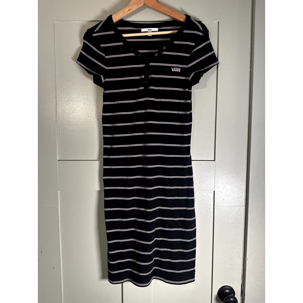 Vans Ally Striped Midi Stretch Dress Size M
